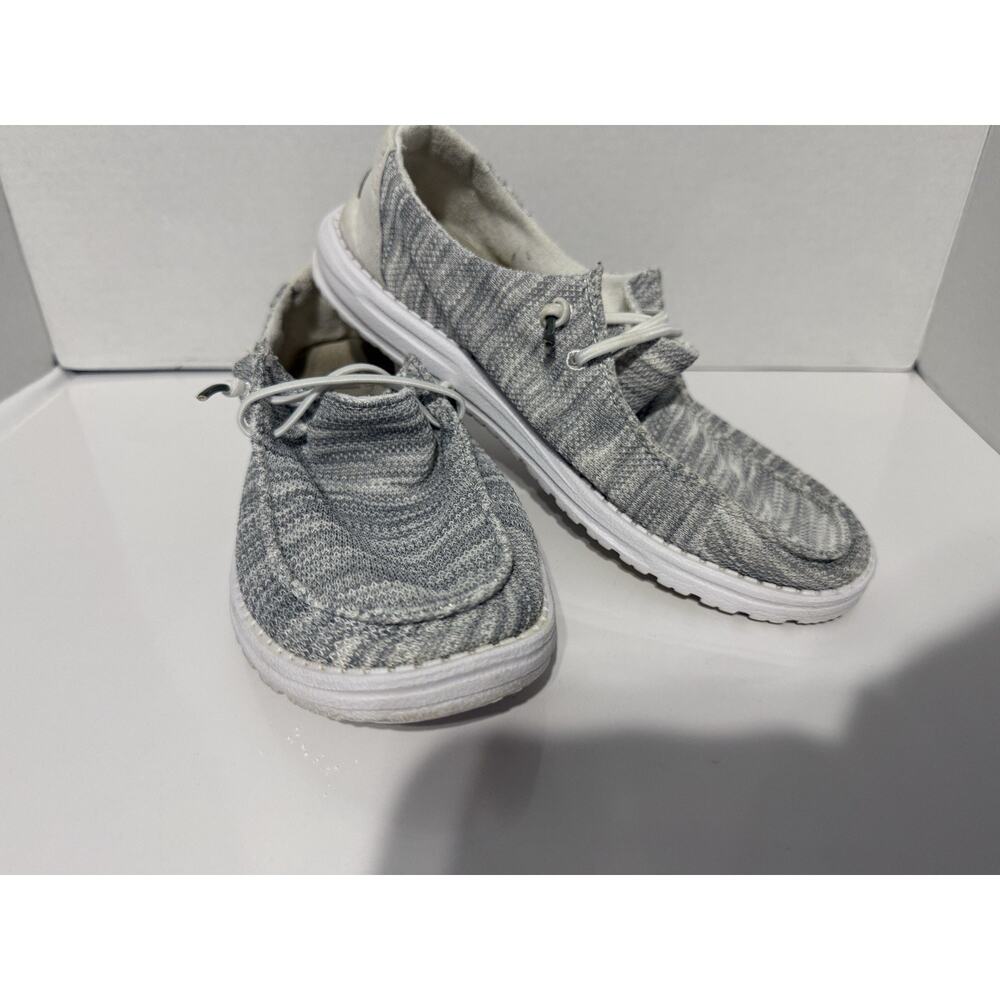 Hey Dude Wendy Sox Glacier Grey Womens Size 9 Slip On Casual Shoes Lightweight